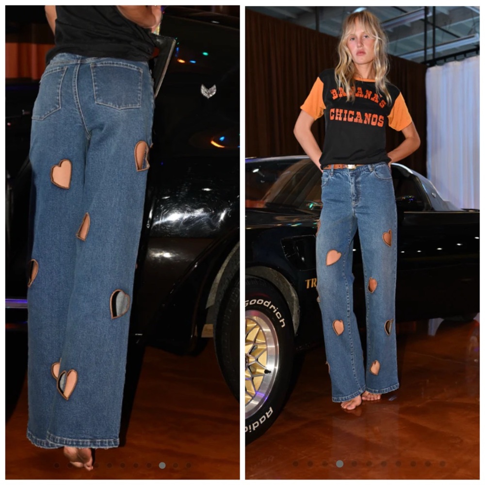 Stoned Immaculate Love Street Denim Jeans‎ Blue Heart Hearts Size 27